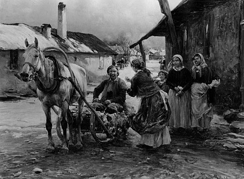 In a Polish Village, , Alfred Wierusz-Kowalski