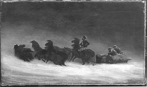 Troika im Schnee, , Alfred von Kowalski-Wierusz
