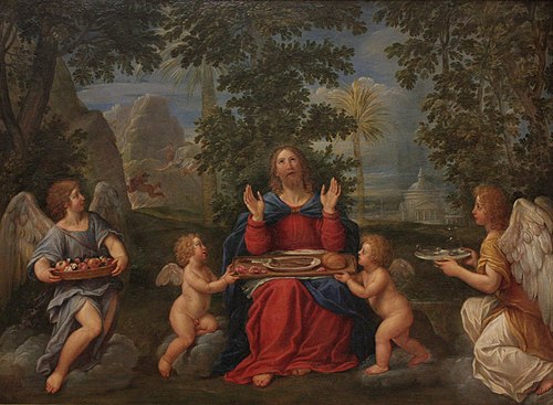 Jésus-Christ servi par les anges, 1700, Francesco Albani
