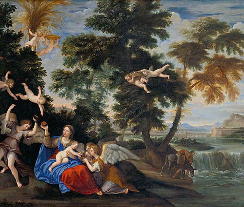 Le Repos pendant la fuite en Égypte, 1650, Francesco Albani