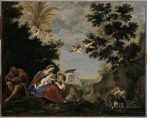 Le Repos pendant la fuite en Égypte, 1637, Francesco Albani