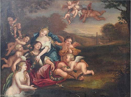 Lucretia Flanked by Bathing Women and Angels, , Francesco Albani