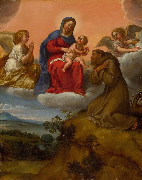 Virgin and Child Adored by Saint Francis, 1610, Francesco Albani