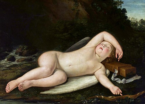 Sleeping Cupid., 1637, Francesco Albani