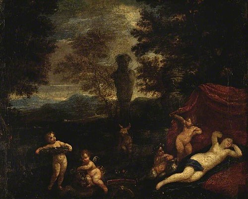 Venus and Cupid in a landscape, , Francesco Albani