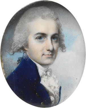 Portrait miniature of John Dyer Collier, 1785, George Engleheart