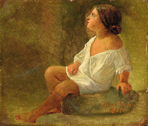 Roman girl in a white shirt., 1845, Wilhelm Marstrand