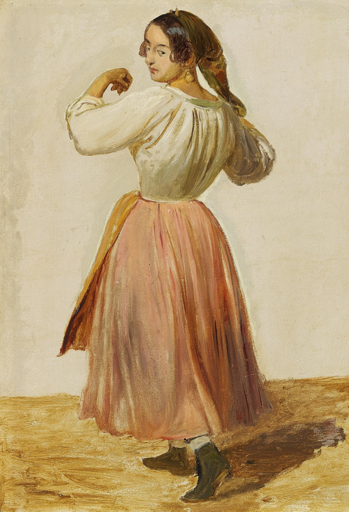 Study of a dancing Italian woman., 1850, Wilhelm Marstrand