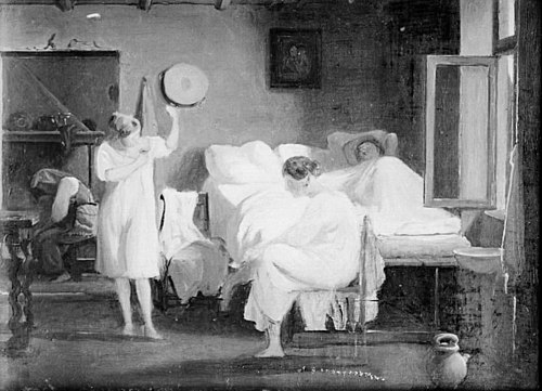 The Sister's Bed, 1840, Wilhelm Marstrand