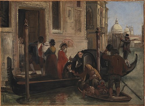 Landing in Venice. In the Distance S. Maria delle Salute, 1854, Wilhelm Marstrand