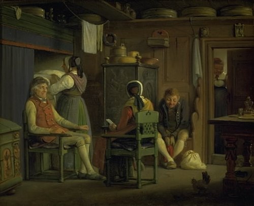 En friers moder taler sin søns sag, 1849, Wilhelm Marstrand
