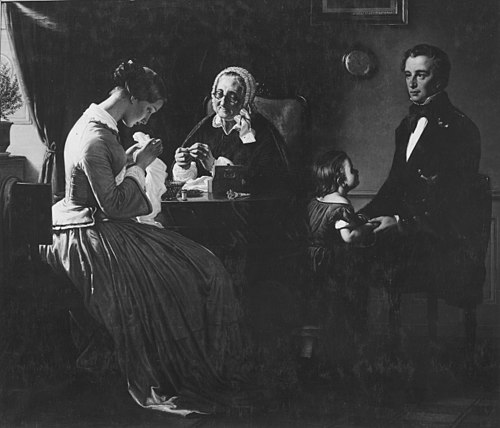 Frierens besøg, 1857, Wilhelm Marstrand