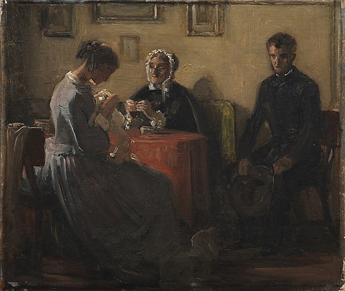 Frierens besøg, 1857, Wilhelm Marstrand