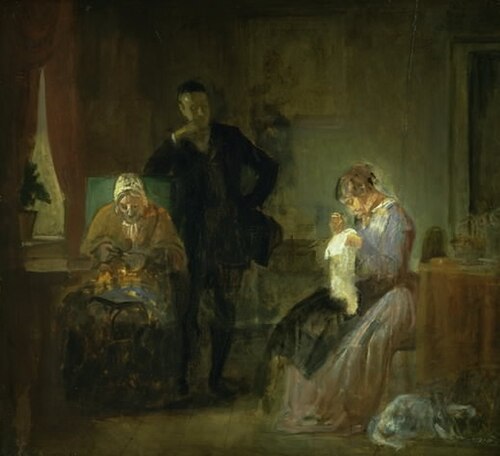 Frierens besøg, 1849, Wilhelm Marstrand