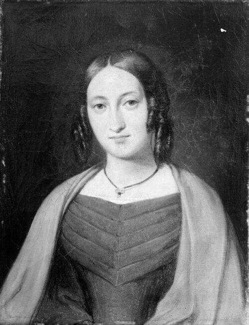 Emma Nansen, f. Schlegel, Jacob Nansens hustru, 1849, Wilhelm Marstrand