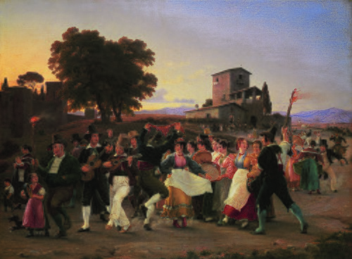Fête hors des murs de Rome un soir d'octobre, 1839, Wilhelm Marstrand