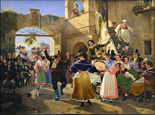 Romans Gathered for Merriment at an Osteria, 1839, Wilhelm Marstrand