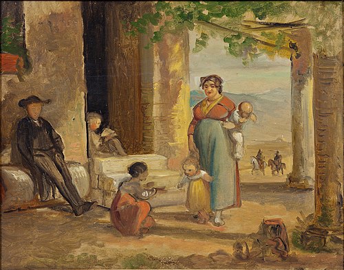 Child learning to walk, 1859, Wilhelm Marstrand