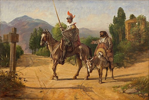 Don Quixote and Sancho Panza at a crossroad, 1847, Wilhelm Marstrand