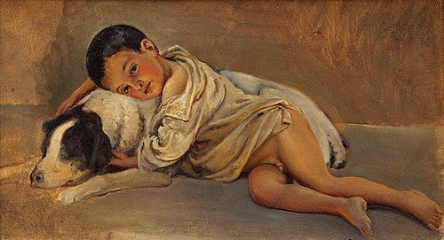 Neapolitan boy and dog, 1839, Wilhelm Marstrand