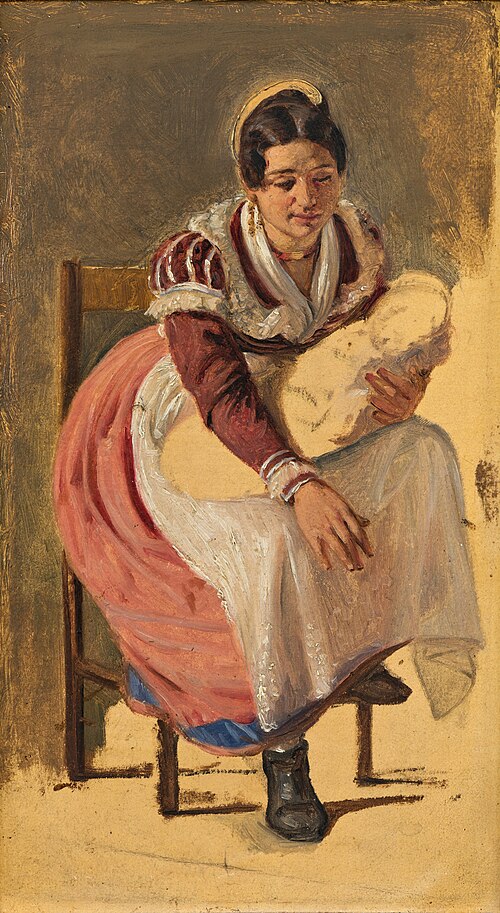 Roman woman with a child, 1838, Wilhelm Marstrand