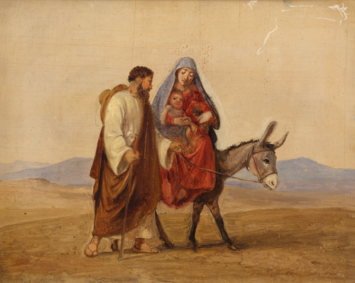 The Holy Family on the run. Sketch, 1841, Wilhelm Marstrand