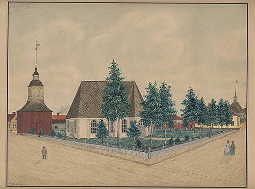 Gamla-Karleby gamla kyrka, 1870, Conrad Sovelius