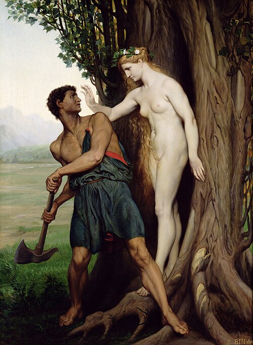 Le Bûcheron et l'Hamadryade Aïgeïros, 1870, Émile Bin