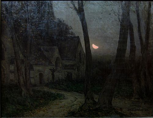 Paysage de nuit (vue d'Englos-lez-Lille), 1894, Émile Breton