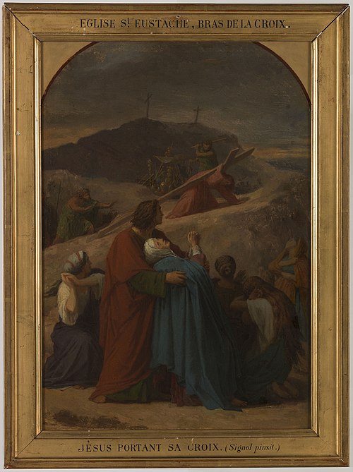 Esquisse pour l'église Saint-Eustache : Jésus portant sa croix, La Vierge sur le chemin du Calvaire, 1856, Émile Signol