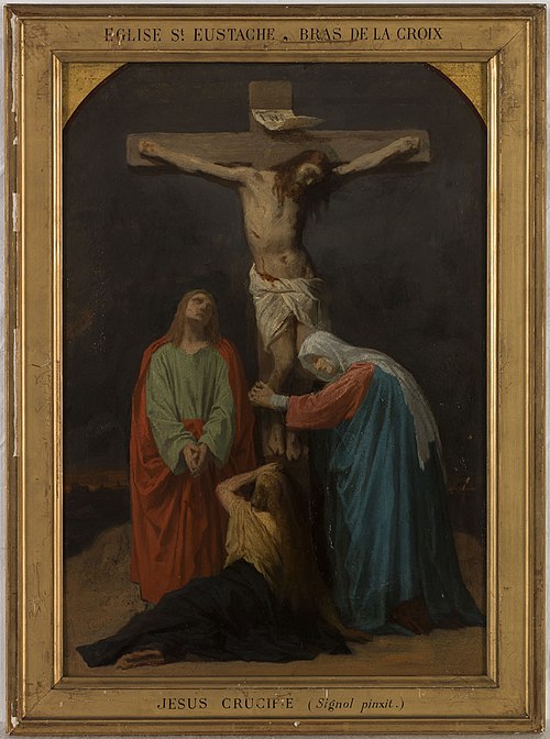 Esquisse pour l'église Saint-Eustache : Le Christ sur la Croix, Jésus crucifié, 1856, Émile Signol