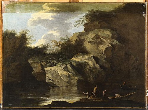 Paysage avec des pêcheurs, 1660, Salvator Rosa