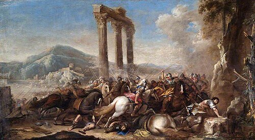 Battle Scene with Classical Colonnade, 1640, Salvator Rosa