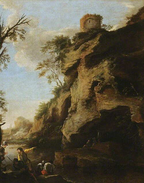 A Rocky Coast, with Soldiers Studying a Plan, , Salvator Rosa