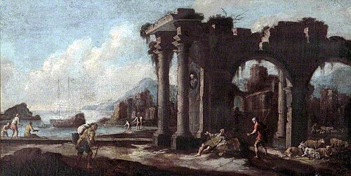 View of a Southern Fort with Figures, , Salvator Rosa