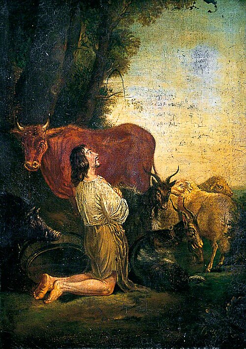 The Prodigal Son Kneeling among Cattle, , Salvator Rosa