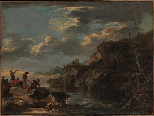 Bandits on a Rocky Coast, 1657, Salvator Rosa