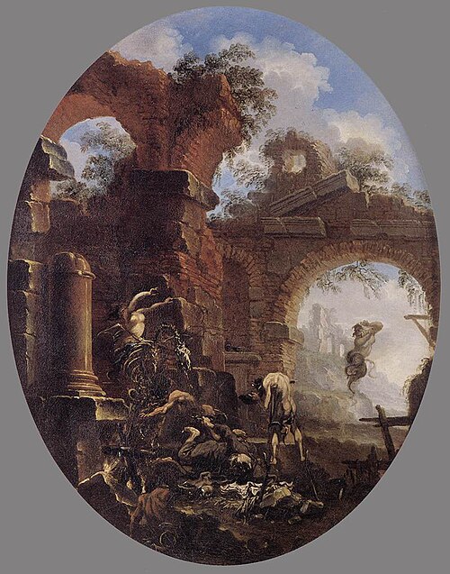 Moine tenté par des démons, 1660, Salvator Rosa