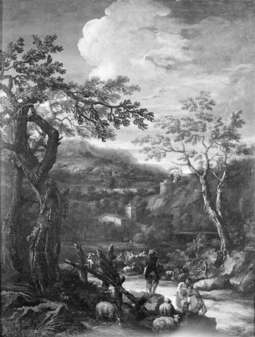 Road with People and Animals, 1701, Salvator Rosa