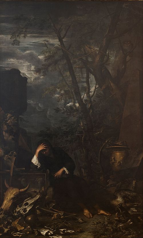 Democritus in Meditation, 1650, Salvator Rosa