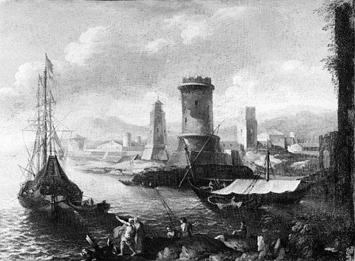 A Seaport, 1651, Salvator Rosa