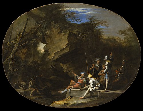 Landscape with Armed Men, 1640, Salvator Rosa