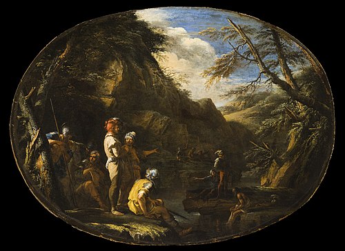 Landscape with Armed Men, 1640, Salvator Rosa