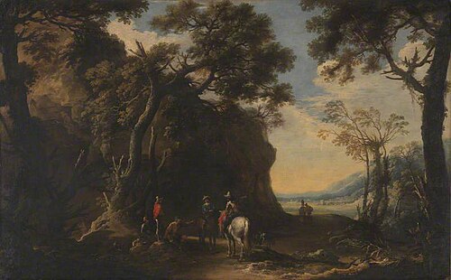 Landscape with Travellers asking the Way, 1641, Salvator Rosa