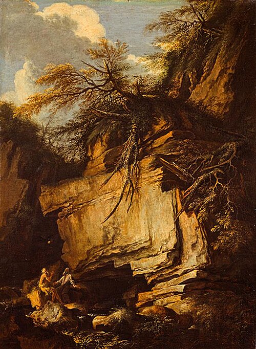 Landscape with Saint Anthony Abbot and Saint Paul the Hermit, 1662, Salvator Rosa