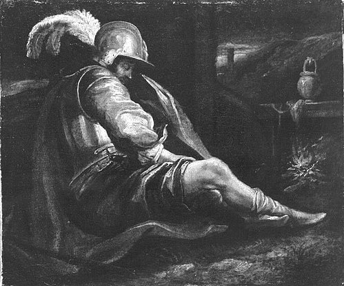 Schlafender Krieger (Nachahmer), 1644, Salvator Rosa