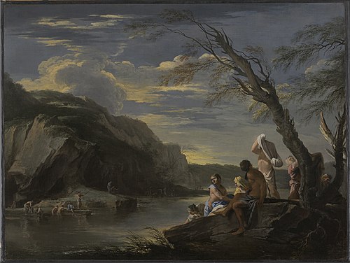 Landscape with Bather, 1660, Salvator Rosa