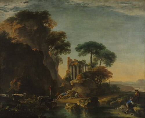 Ruins in a Rocky Landscape, 1640, Salvator Rosa