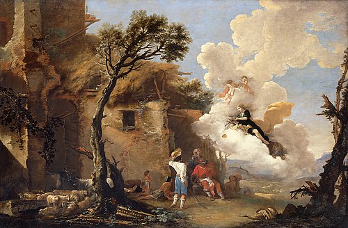 Astraia's farewell to the shepherds, 1601, Salvator Rosa