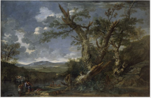 Landscape with the Baptism of Christ in the River Jordan, , Salvator Rosa